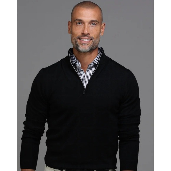 Collars & Co. Other - NWT Collars and Co Cashmere Touch Australian Merino Quarter Zip Sweater Large